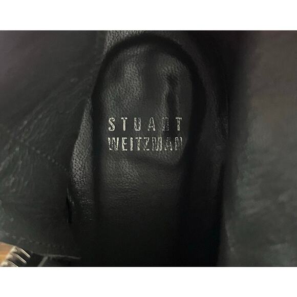 Vintage Stuart Weitzman Black Heel Leather Booties Size 9 - Picture 9 of 9